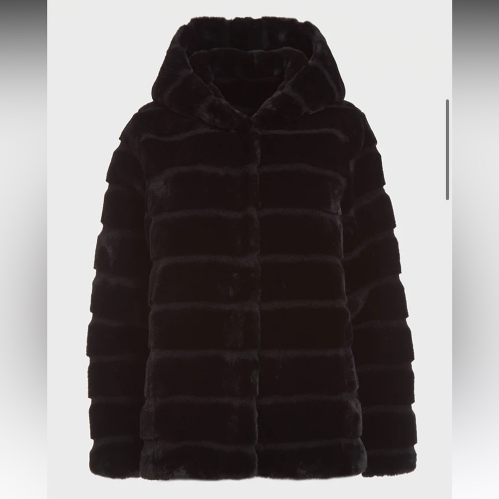 Apparis Goldie Noir Faux Fur Hooded Jacket - Size XS - Black - NWT